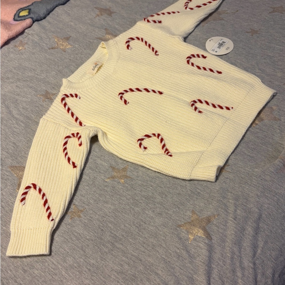 Candy Cane Pattern Kids Sweater